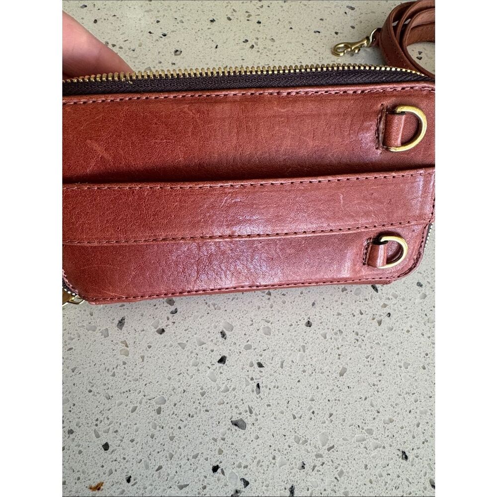 Calleen Cordero Brandy Leather Cell Phone Wallet Organizer Crossbody bag Clutch - Picture 12 of 12